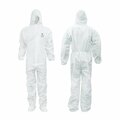 Ge Hooded Disposable Coveralls, XL, White, Zipper Flap GW903XL
